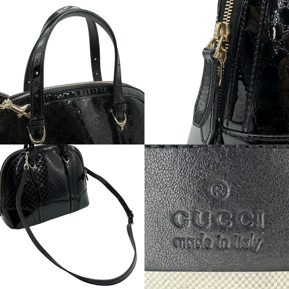 Gucci patent bag Black Dome Microssima handle top Nice leather